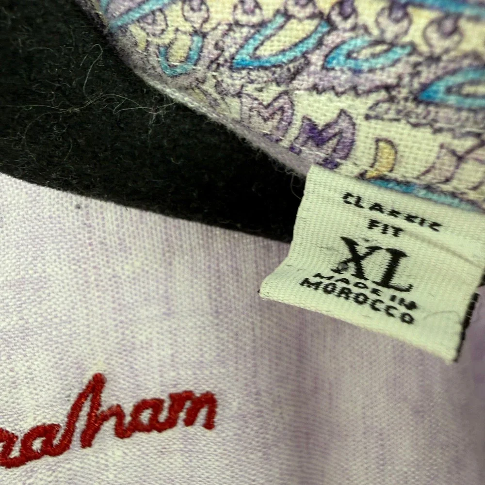 Robert Graham Shirt Mens XL Purple Tie Dye Paisley Resort Luxury Designer Preppy